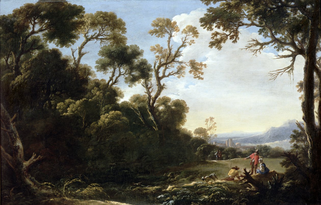 Paisagem arborizada de Salvator Rosa