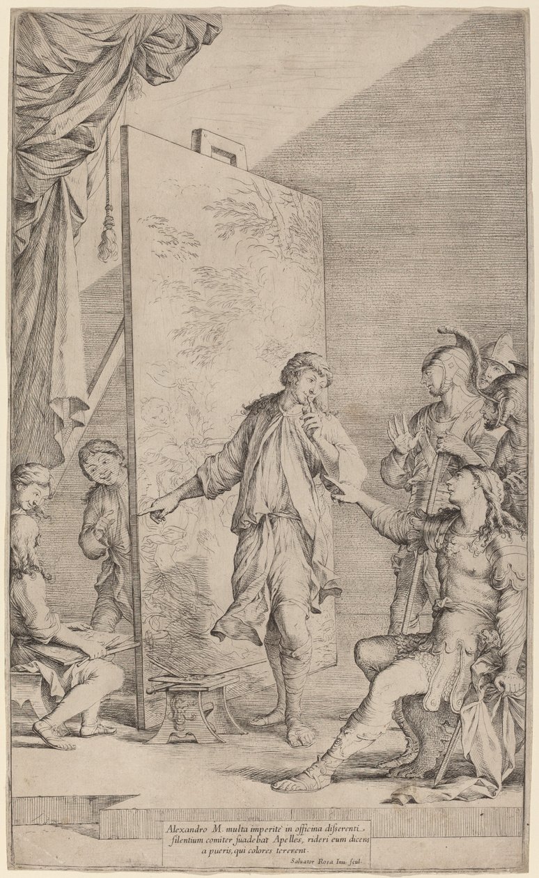 Alexandre no estúdio de Apeles de Salvator Rosa