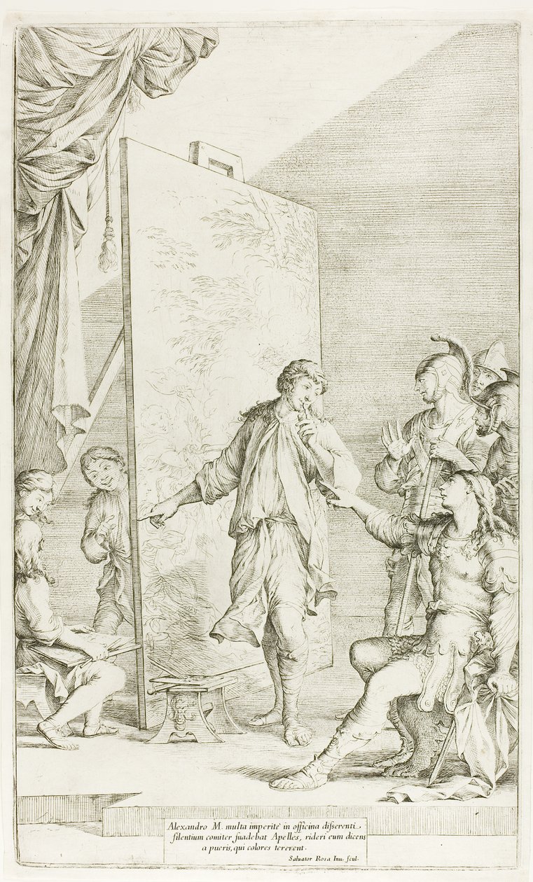 Alexandre no estúdio de Apeles de Salvator Rosa