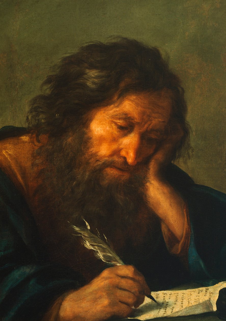 Um evangelista, por Salvatore Rosa (1615-1673) de Salvator Rosa