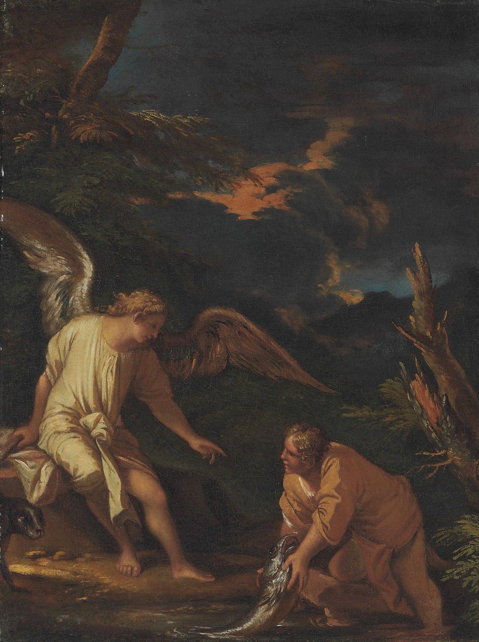 Atribuída a Salvator Rosa - Tobias e o Anjo de Salvator Rosa