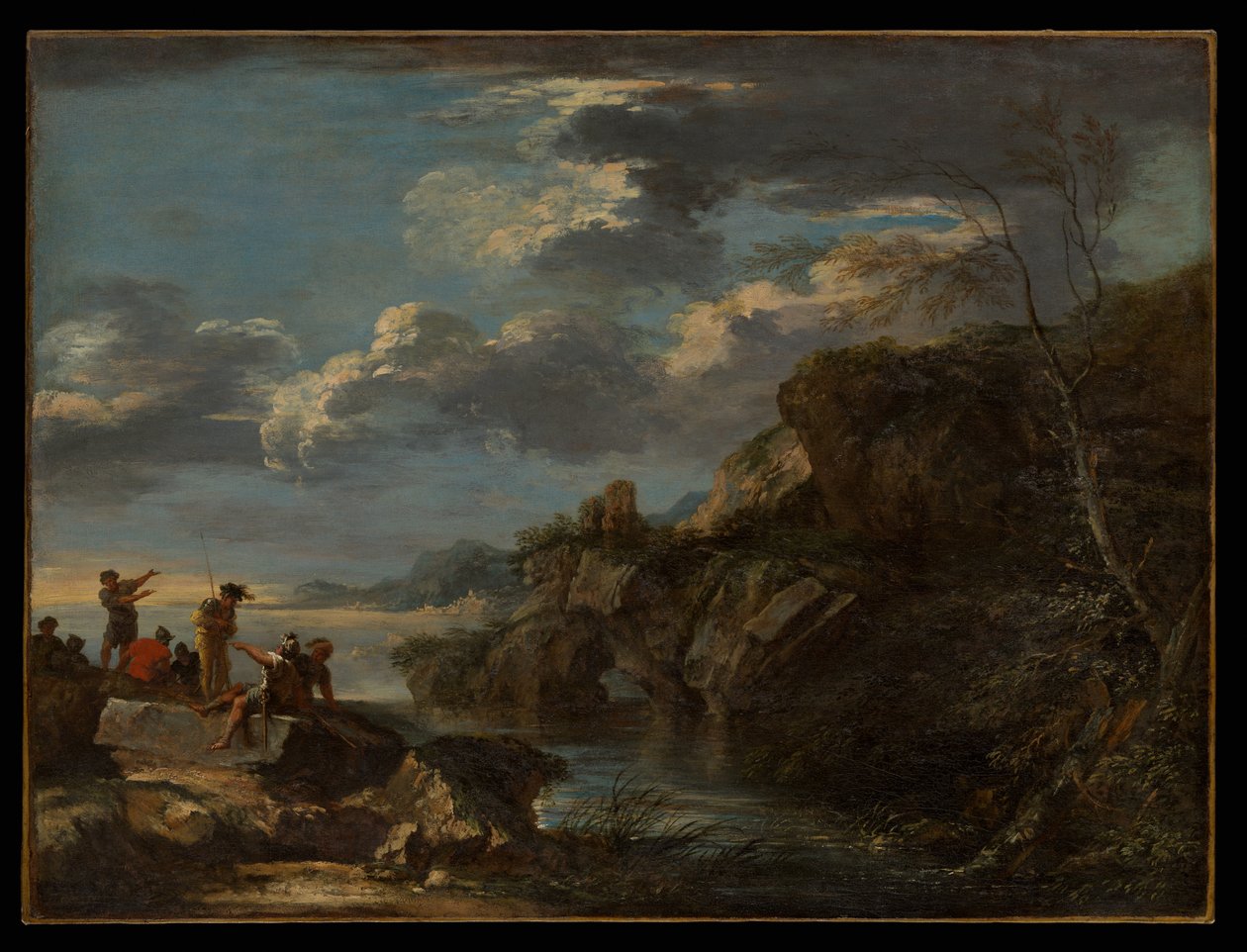 Bandidos numa costa rochosa de Salvator Rosa