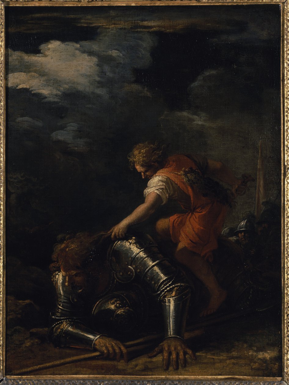 David e Golias (óleo sobre tela) de Salvator Rosa
