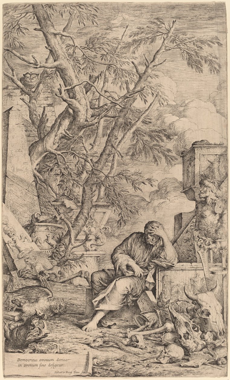 Demócrito em meditação de Salvator Rosa