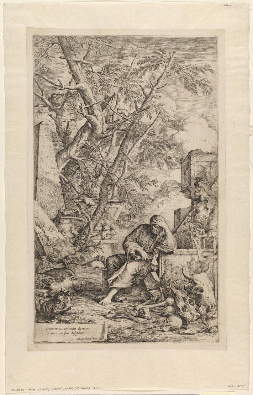 Demócrito em meditação de Salvator Rosa
