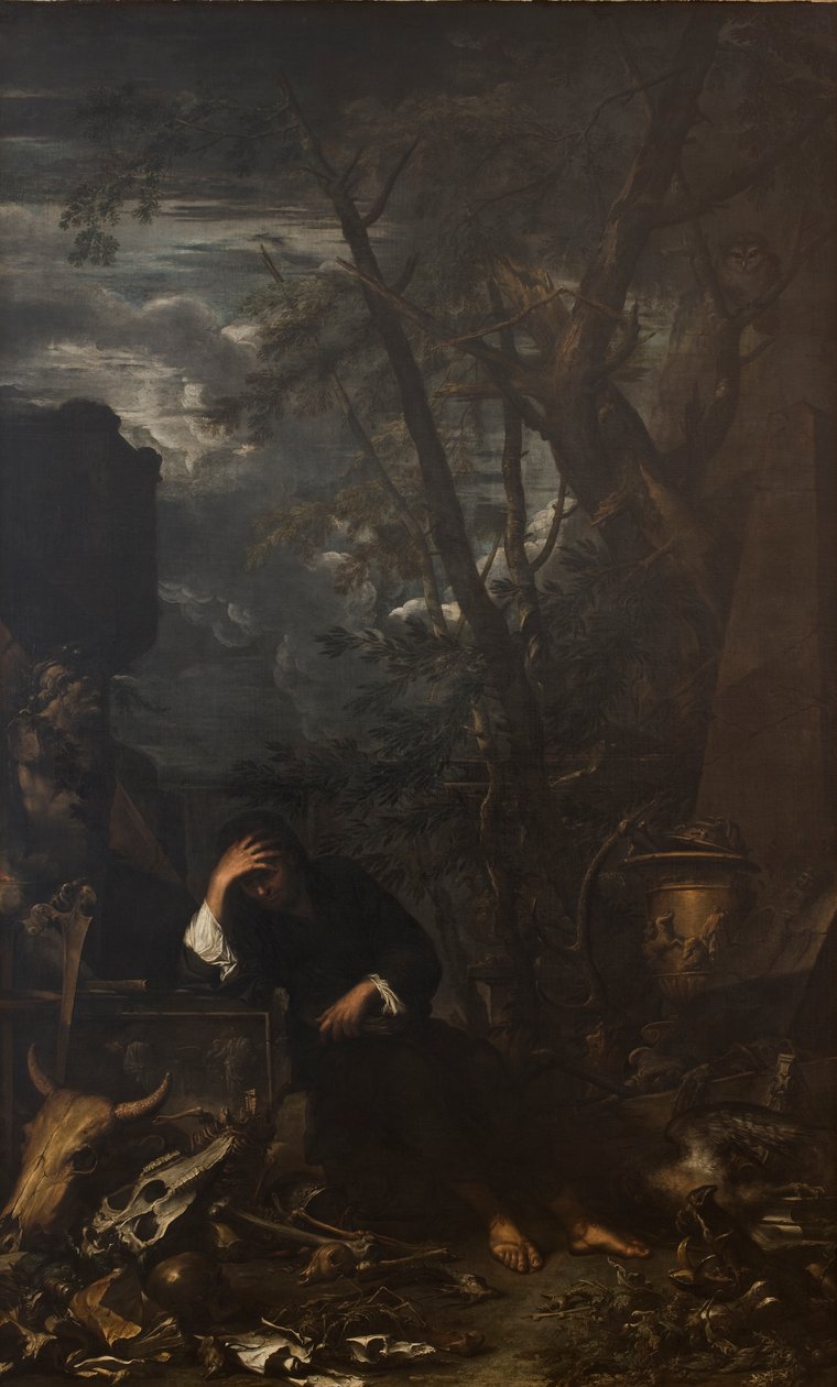 Demócrito em meditação de Salvator Rosa