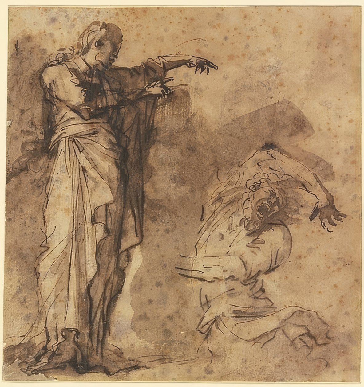 Projeto para Cristo que cura um possuído de Salvator Rosa