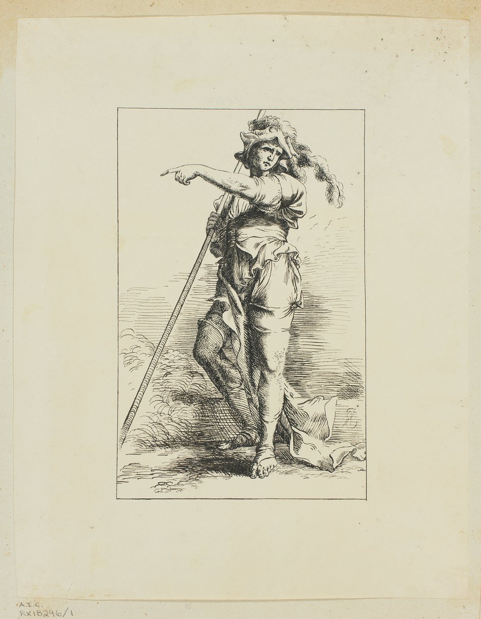 Figura com bastão apontando de Salvator Rosa