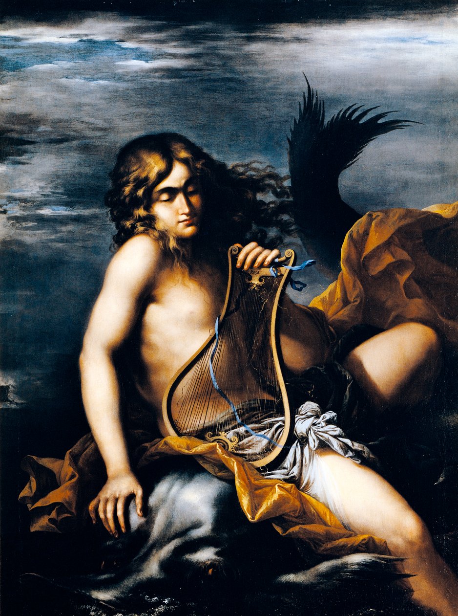 Arion sobre golfinho, de Salvator Rosa (1615-1673), óleo sobre tela de Salvator Rosa