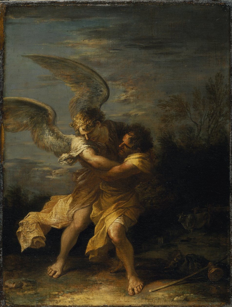 Jacob lutando com o anjo (óleo sobre tela) de Salvator Rosa