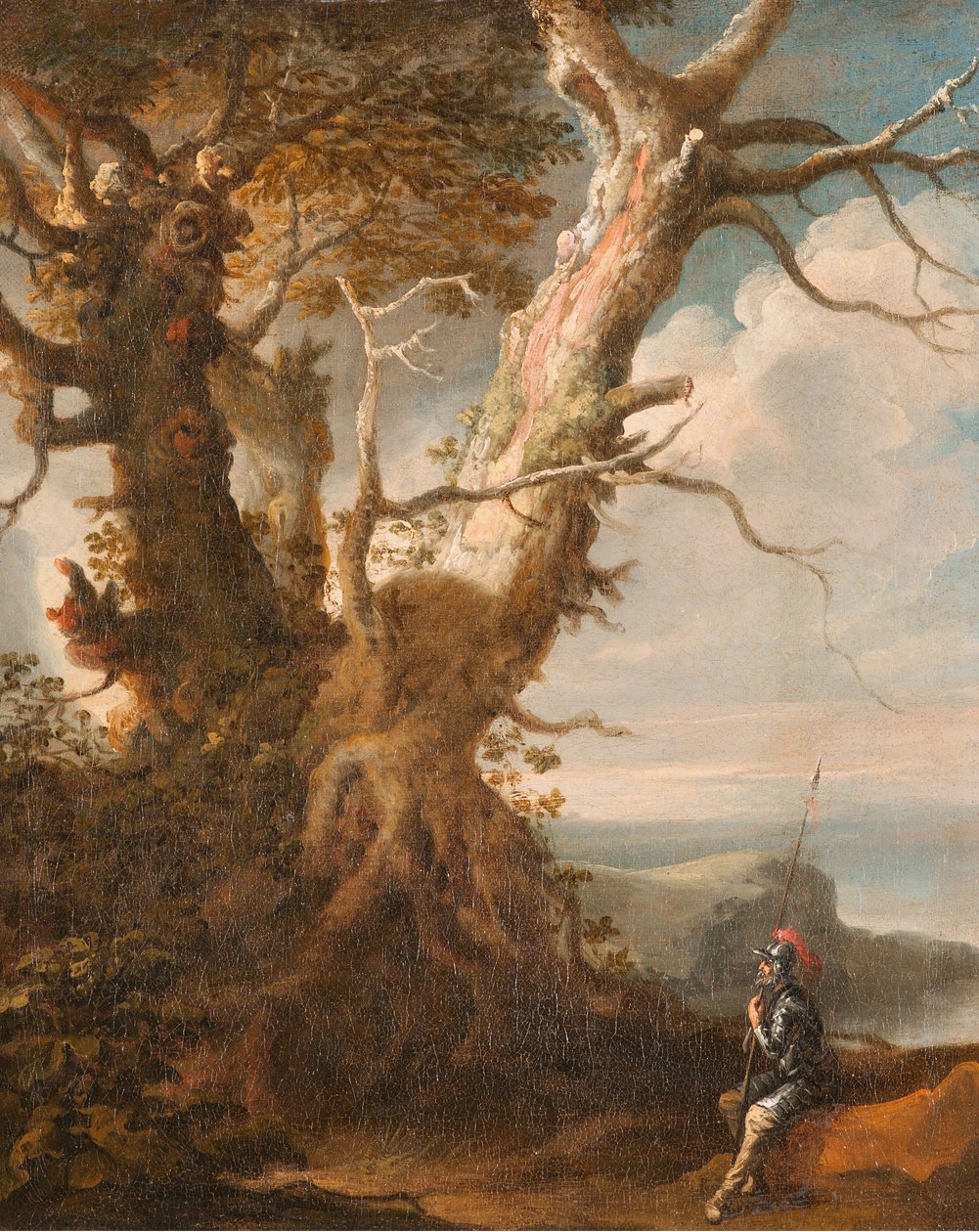 Paisagem com alabardeiro de Salvator Rosa