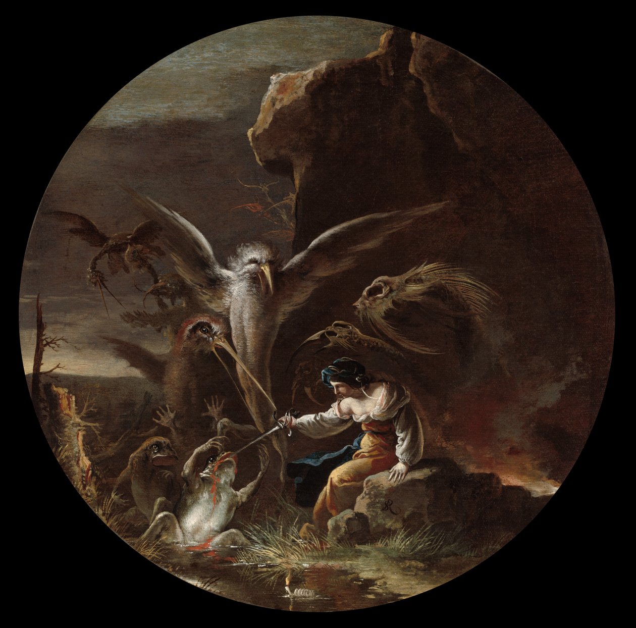Cenas de Feitiçaria: Manhã, c.1645-49 (óleo sobre tela) de Salvator Rosa