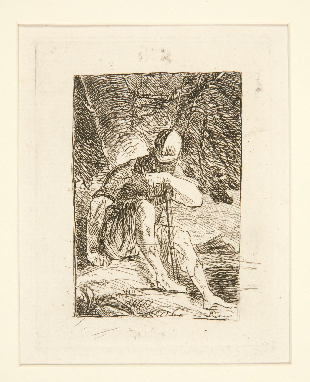 Soldado sentado de Salvator Rosa