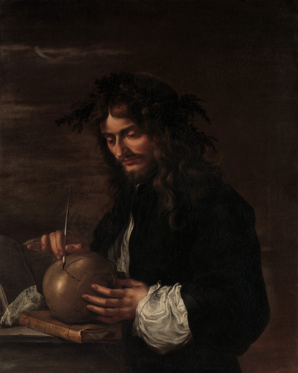 Auto-retrato, c.1647 (óleo sobre tela) de Salvator Rosa