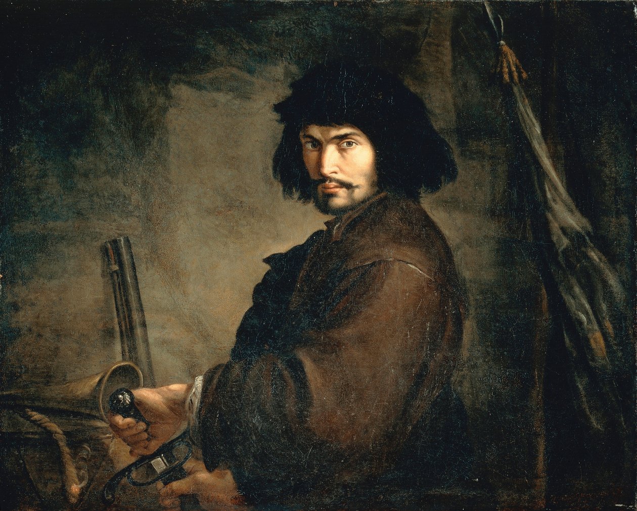 Auto-retrato vestido de guerreiro, de Salvator Rosa (1615-1673), óleo sobre tela, 94x107 cm de Salvator Rosa