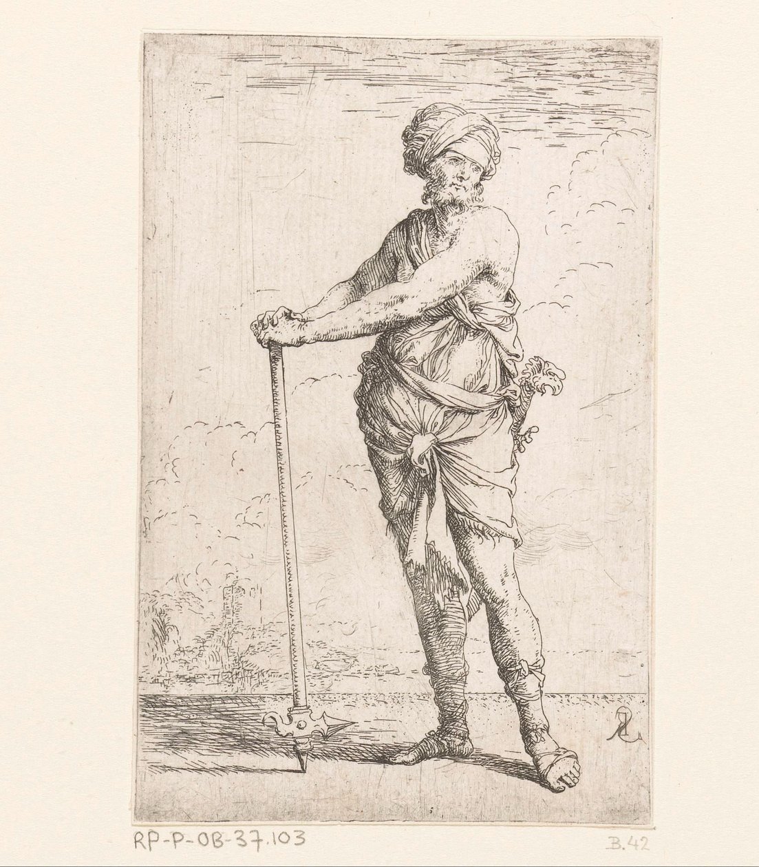 Soldado com martelo de batalha Pequenas figuras (título da série) Figurine (título da série) de Salvator Rosa