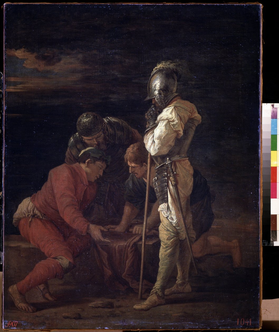 Soldados a jogar dados. Pintura por Salvator (Salvatore) Rosa (1615-1673), ca. 1656, arte italiana (Nápoles), arte barroca. Museu de Belas Artes Estatal A.Pushkin, Moscovo. de Salvator Rosa