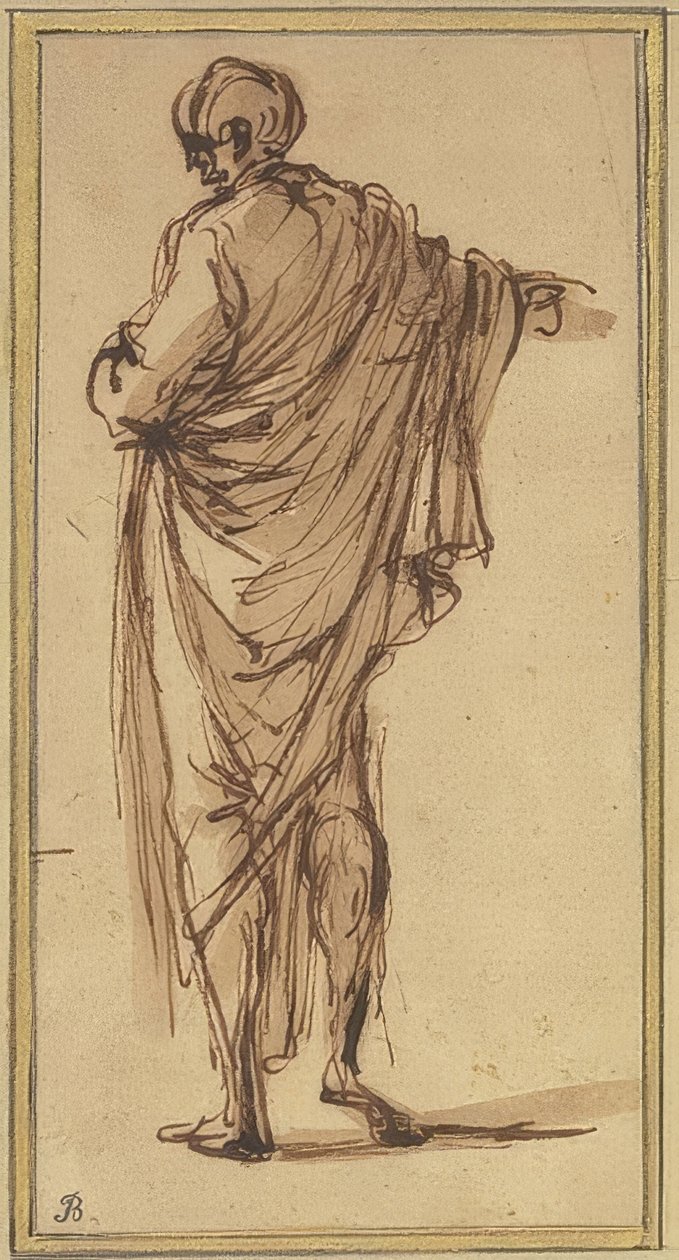 Figura de pé atrás de Salvator Rosa