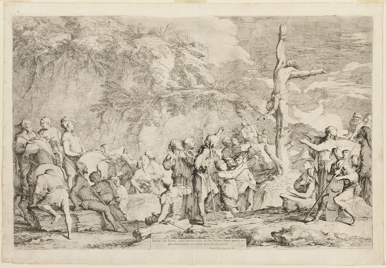 A Crucificação de Polícrates de Salvator Rosa