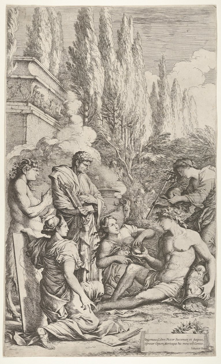 O gênio de Salvator Rosa, ca. 1662 de Salvator Rosa