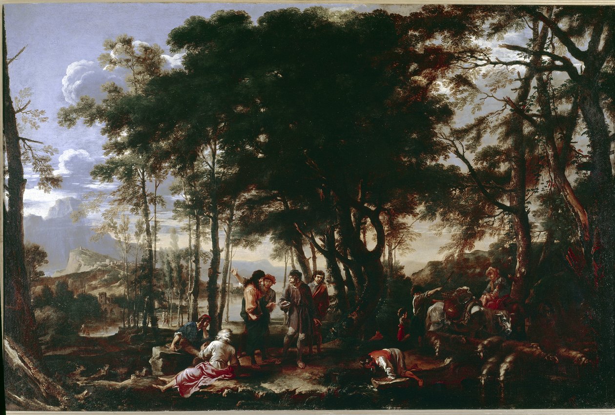 The Philosophers Wood. Pintura de Salvator Rosa de Salvator Rosa