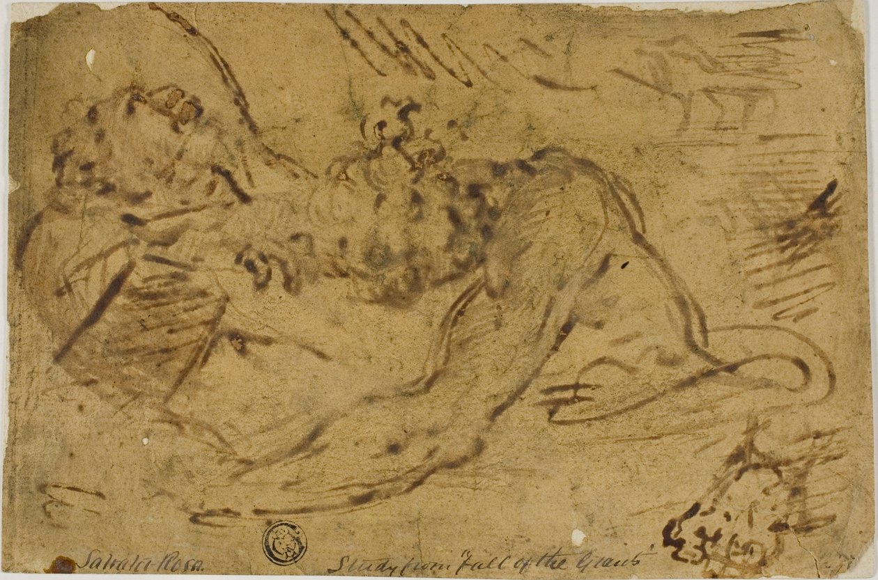 Duas figuras de luta de Salvator Rosa