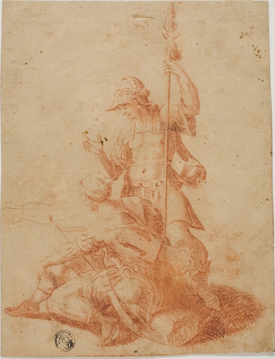 Dois guerreiros masculinos de Salvator Rosa