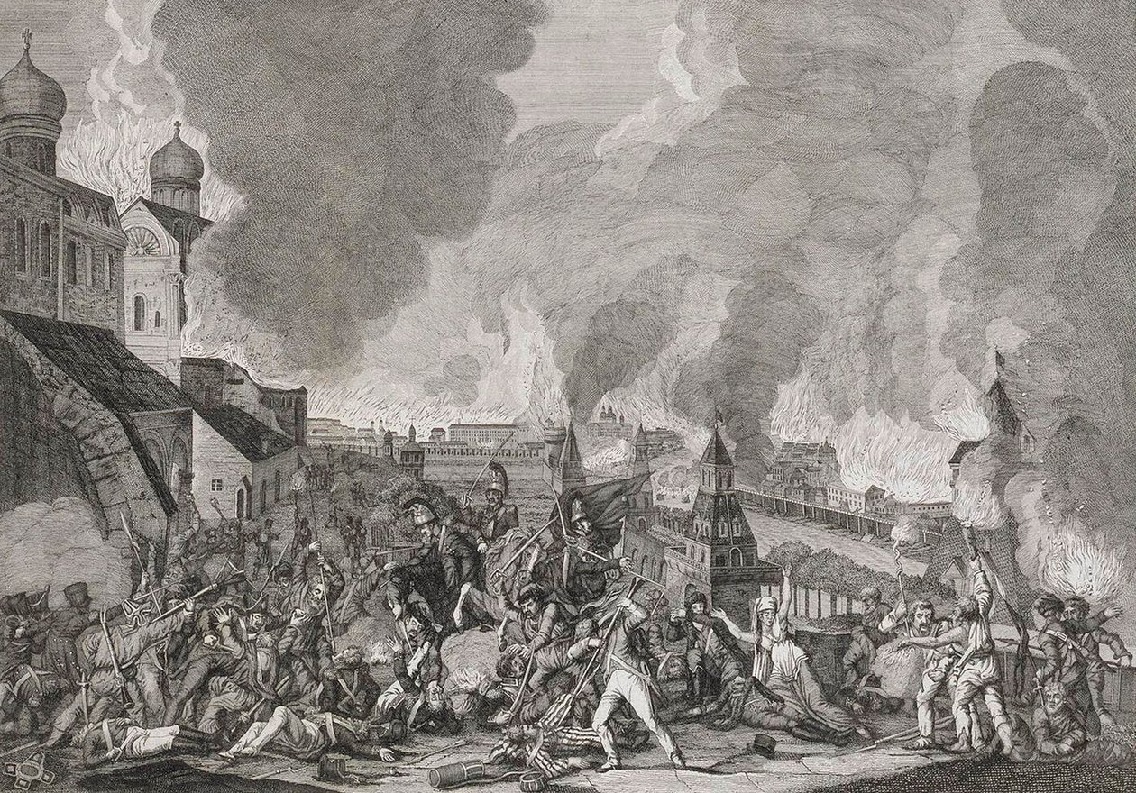 Incêndio de Moscovo a 15 de Setembro de 1812 Os franceses em Moscovo, 1812-1823.   de Salvatore Cardelli