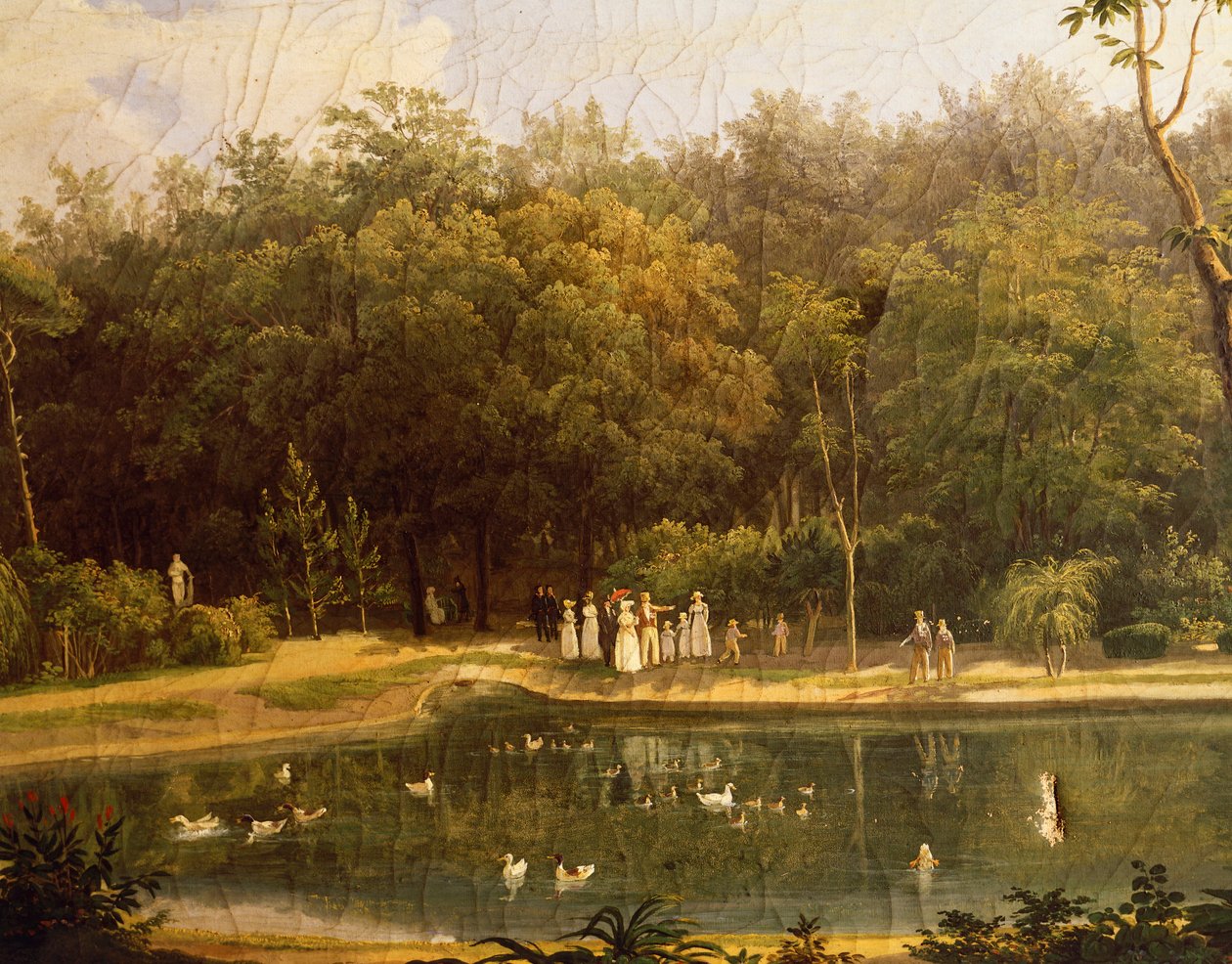 Lagoa de peixes em Real Bosco (Royal Wood) de Portici, de Salvatore Fergola (1799-1877) de Salvatore Fergola