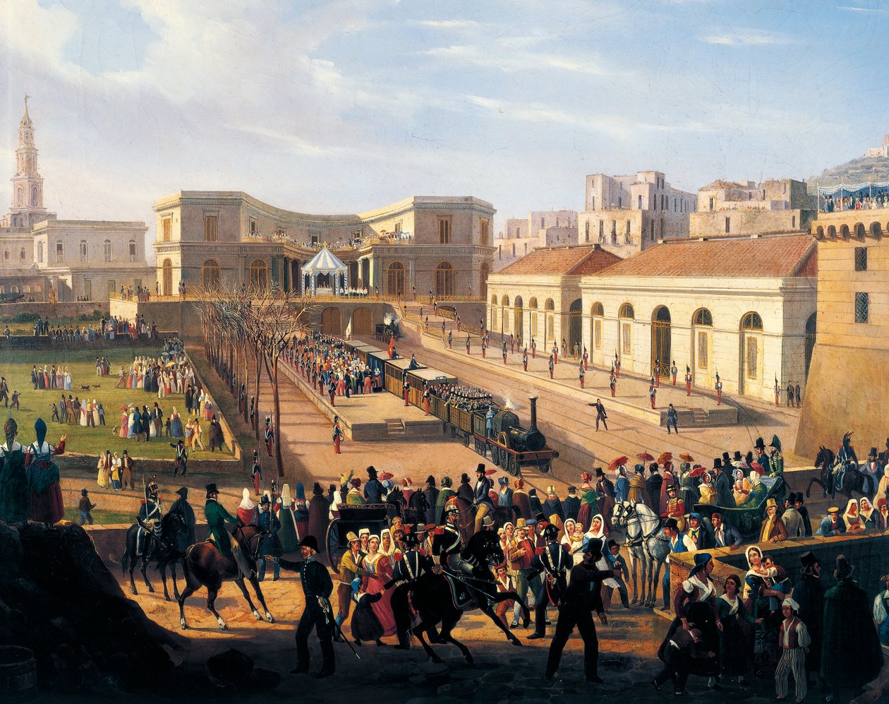 Inauguração do caminho-de-ferro Nápoles-Portici, 3 de Outubro de Salvatore Fergola