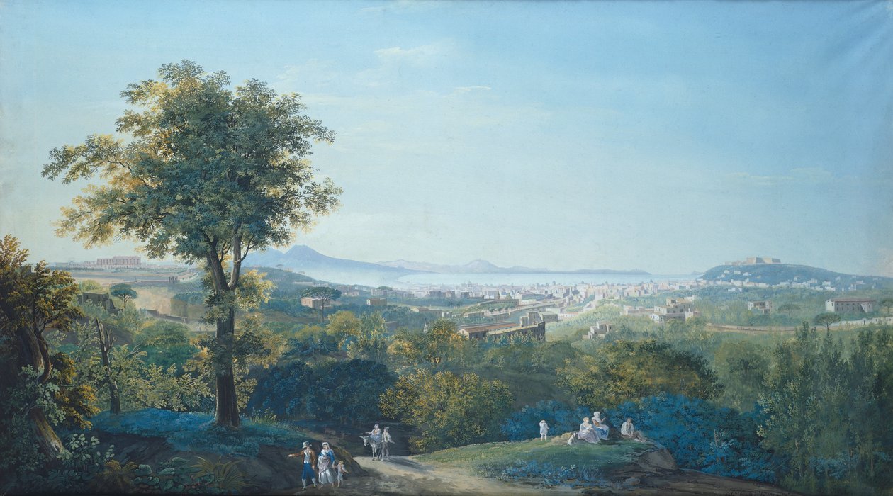 Nápoles de Capodimonte Scudillo (aguarela) de Salvatore Fergola