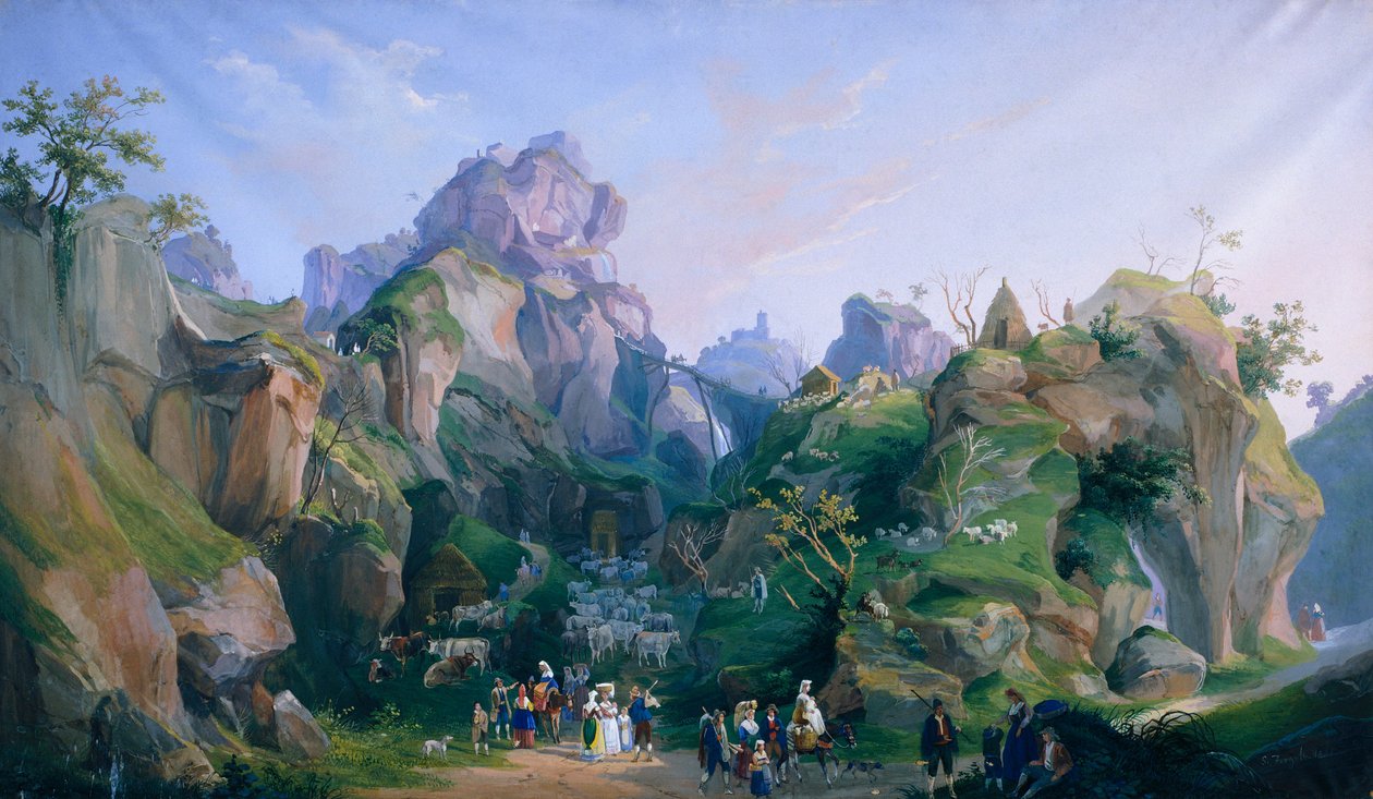 Presépio Real de Fernando II por Salvatore Fergola (1799-1874), Palácio Real de Caserta de Salvatore Fergola