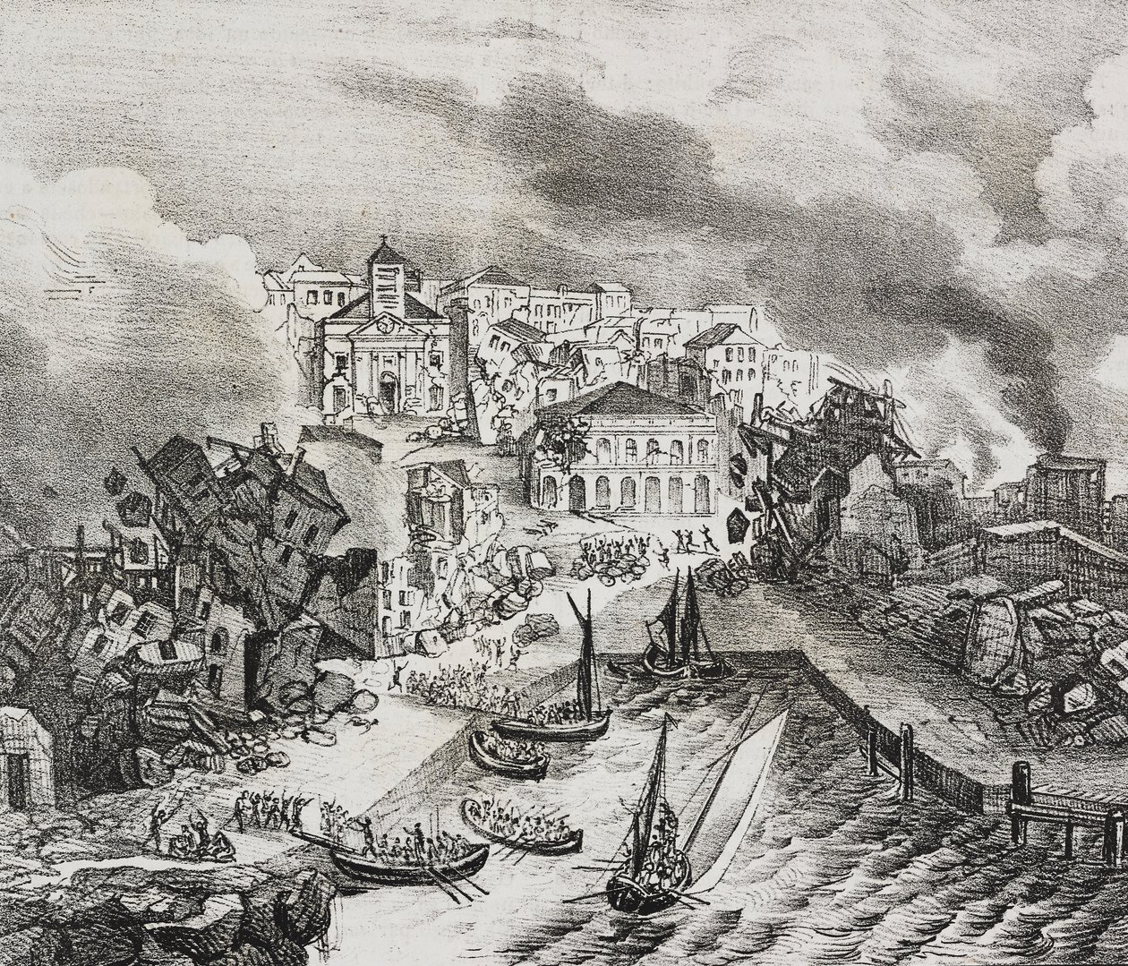 Destruição de Pointe--Pitre durante o terramoto de 8 de Fevereiro de Salvatore Puglia