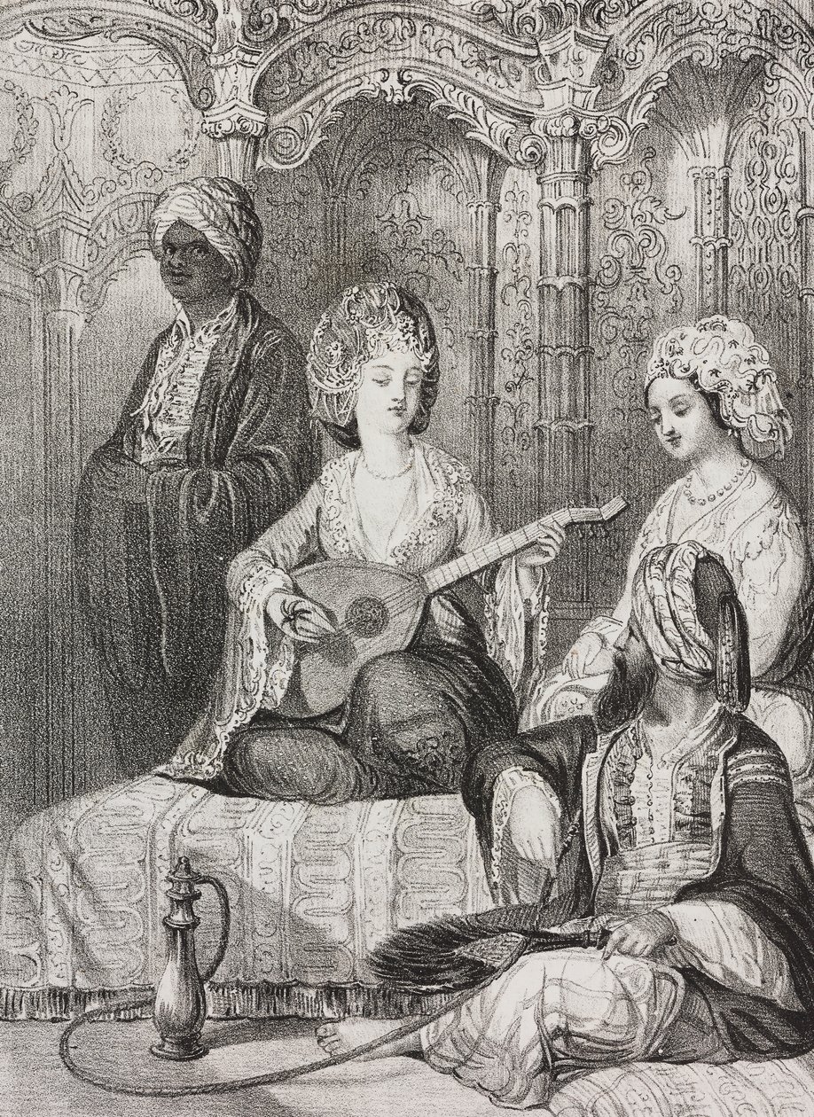 Harem in East, litografia de Salvatore Puglia de Poliorama Pittoresco, n 2, 19 de Agosto de Salvatore Puglia