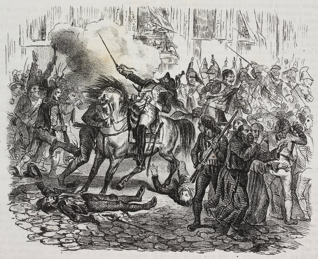 Insurreição de Madrid, litografia de Salvatore Puglia de História de Napoleão de Cesare Malpica (1804-1848) de Poliorama Pittoresco, n 47, 1 de Julho de Salvatore Puglia