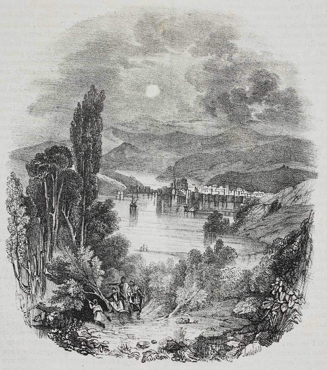 Vista dos arredores do lago Cephissus em Boeotia, Grécia, litografia de Salvatore Puglia de Poliorama Pittoresco, n 9, 8 de Outubro de Salvatore Puglia