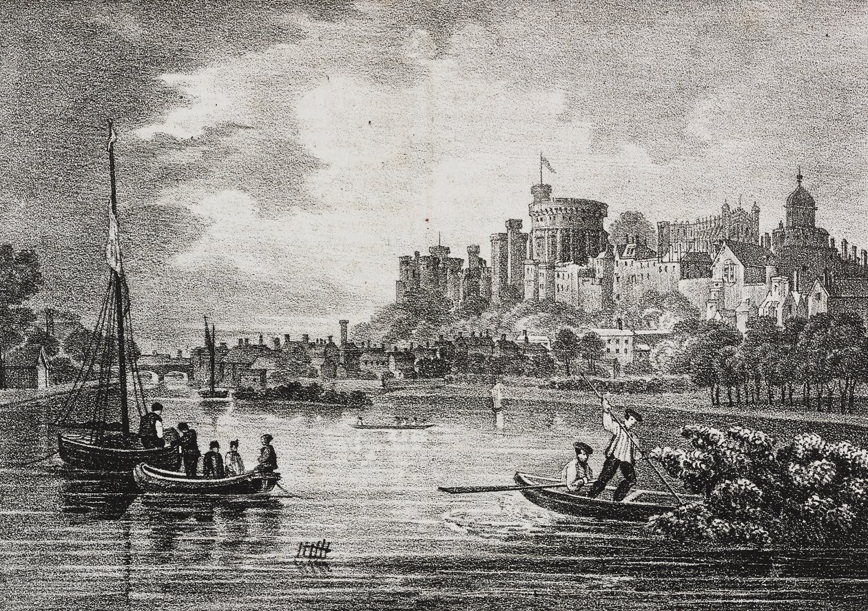 Vista do Castelo de Windsor, Inglaterra, Reino Unido, litografia de Salvatore Puglia de Poliorama Pittoresco, n 32, 15 de Março de Salvatore Puglia