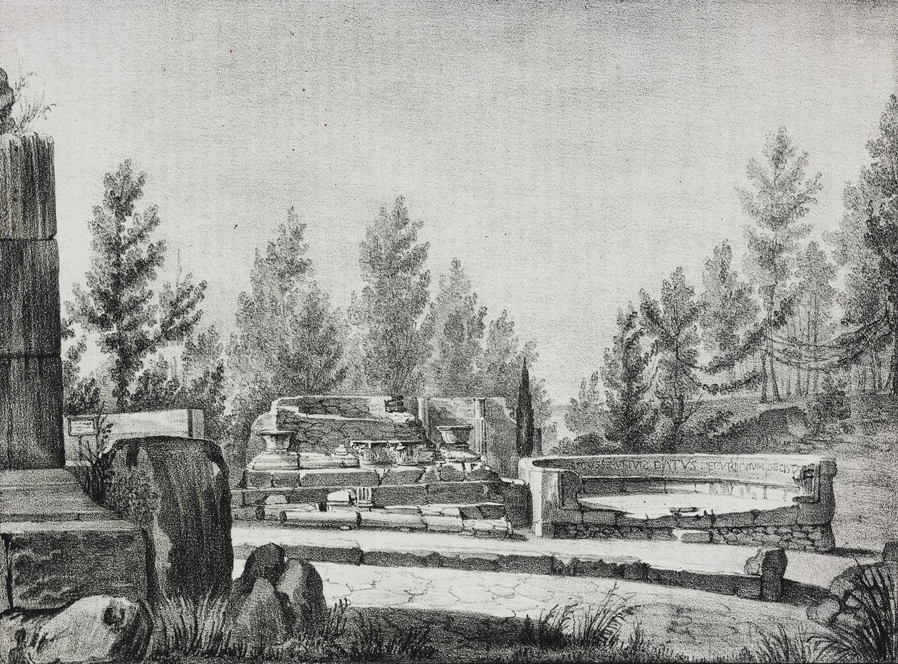 Vista das ruínas de Pompeia, Campânia, Itália, litografia de Salvatore Puglia de Poliorama Pittoresco, n 7, 25 de Setembro de Salvatore Puglia