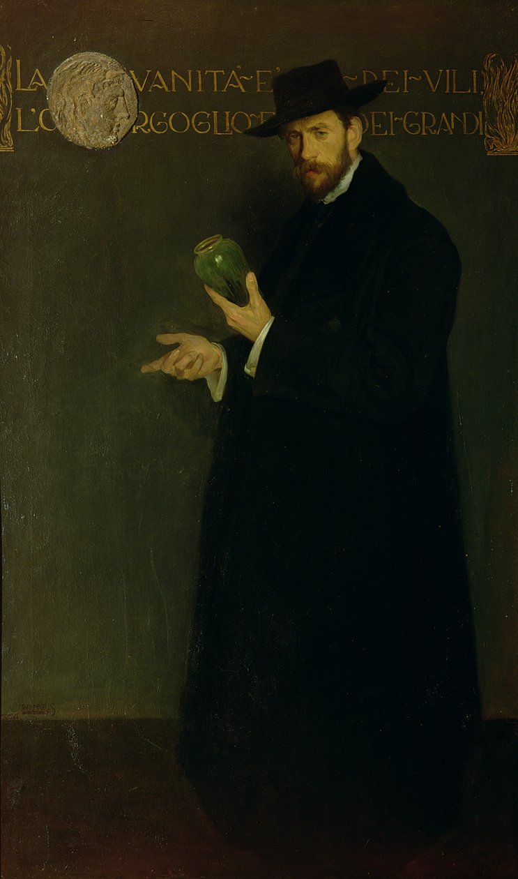 Retrato de Galileo Chini (1873-1956) (óleo sobre tela) de Salvino Tofanari
