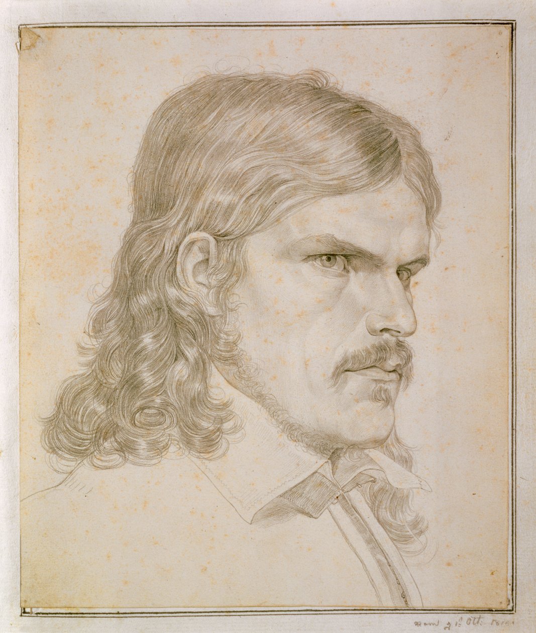 Retrato de Friedrich Ruckert, 1816 (papel a lápis) de Samuel Amsler