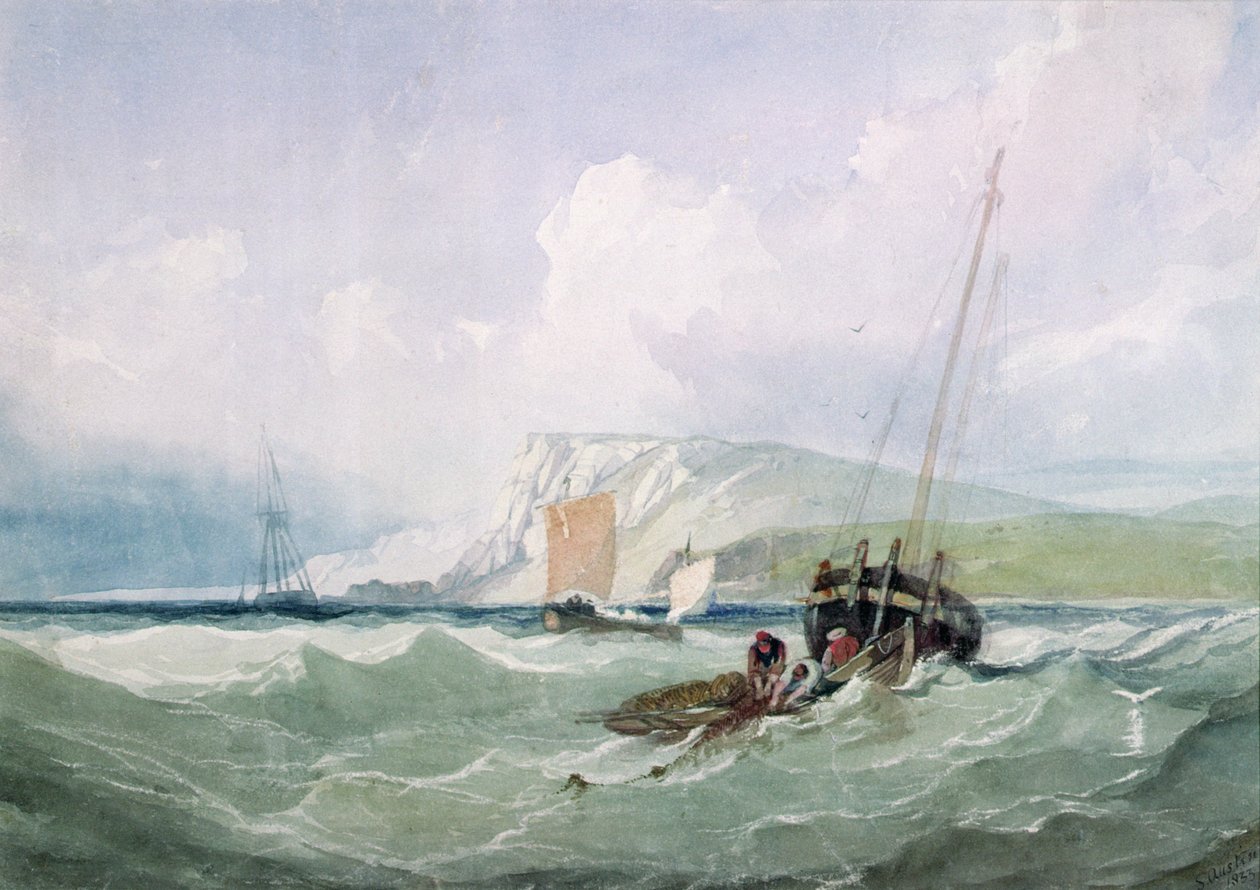 Barcos de pesca fora de Eastbourne de Samuel Austin