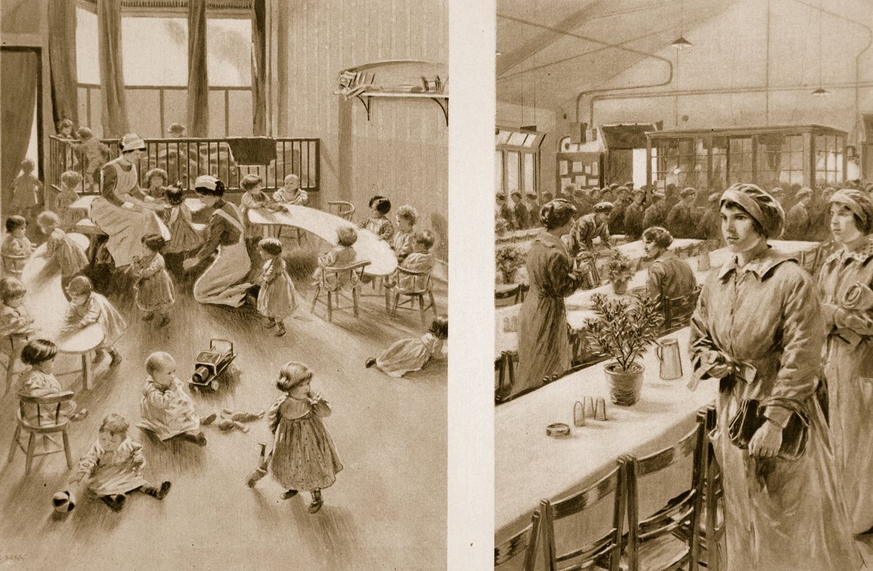 Day Nursery para bebês de trabalhadores de munição, 1914-19 de Samuel Begg