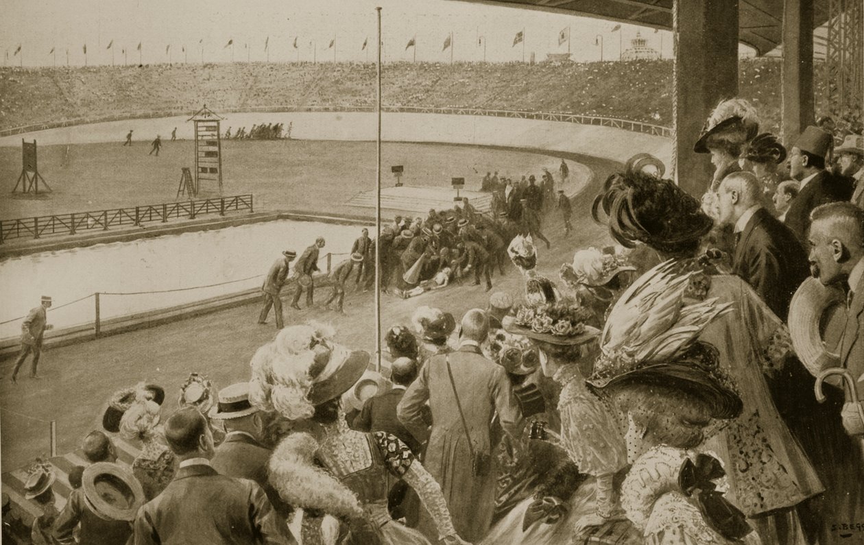 O final da maratona, os Jogos Olímpicos de 1908 de Samuel Begg