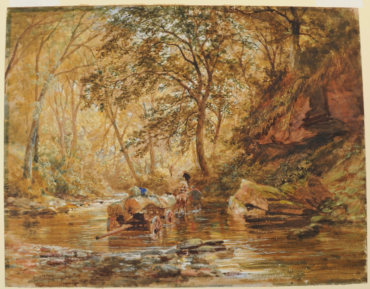 Cadzow Burn, 1856 (wc no papel) de Samuel Bough
