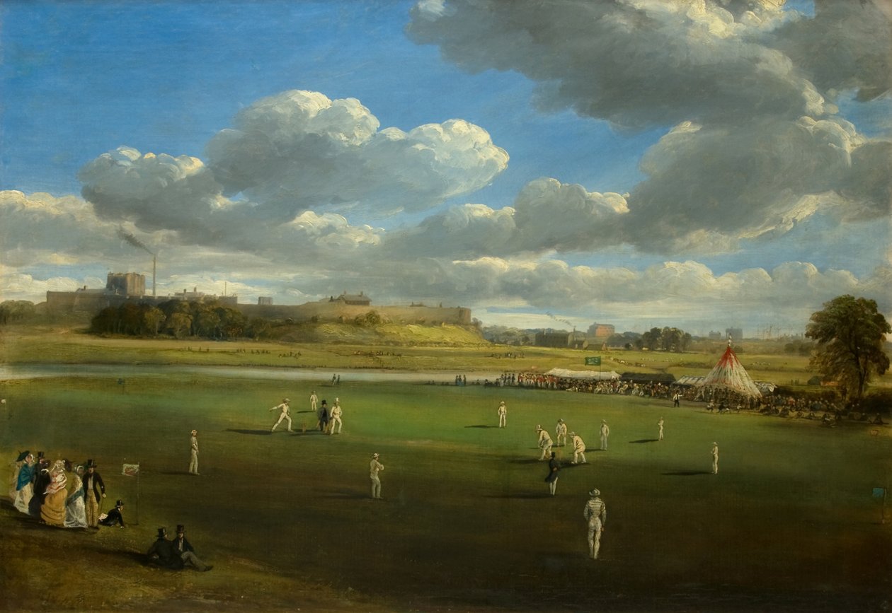 Jogo de críquete em Edenside, Carlisle, c.1844 de Samuel Bough