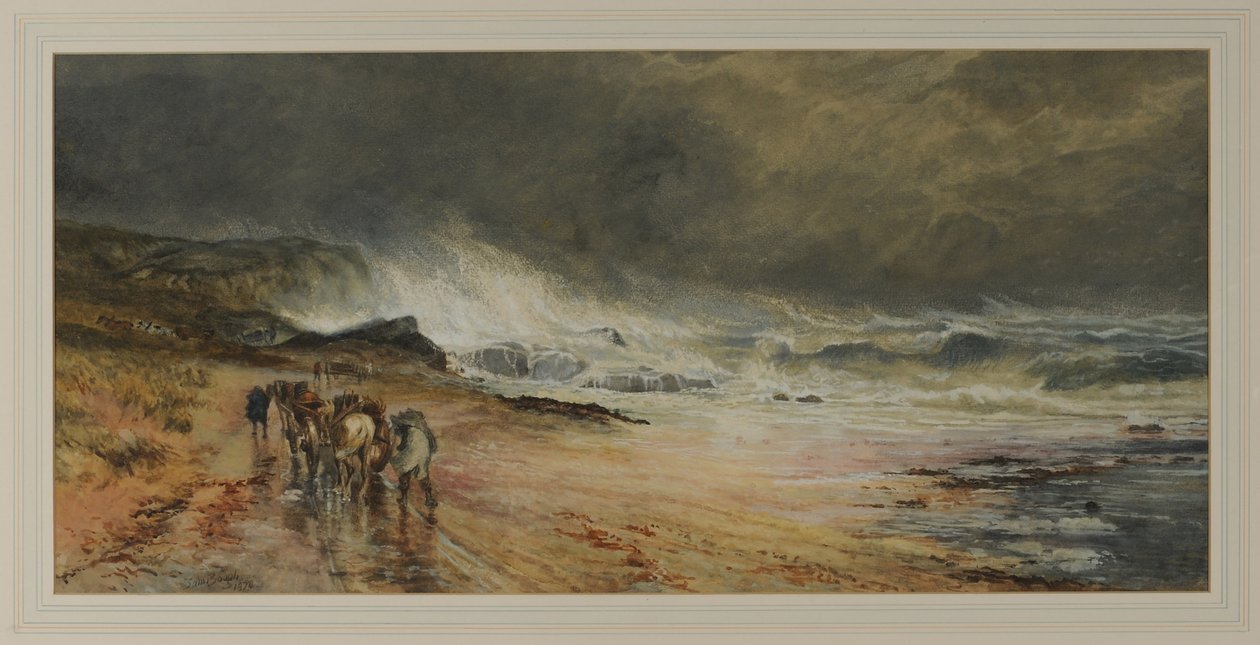 Tempestade no Firth, 1874 (wc no papel) de Samuel Bough