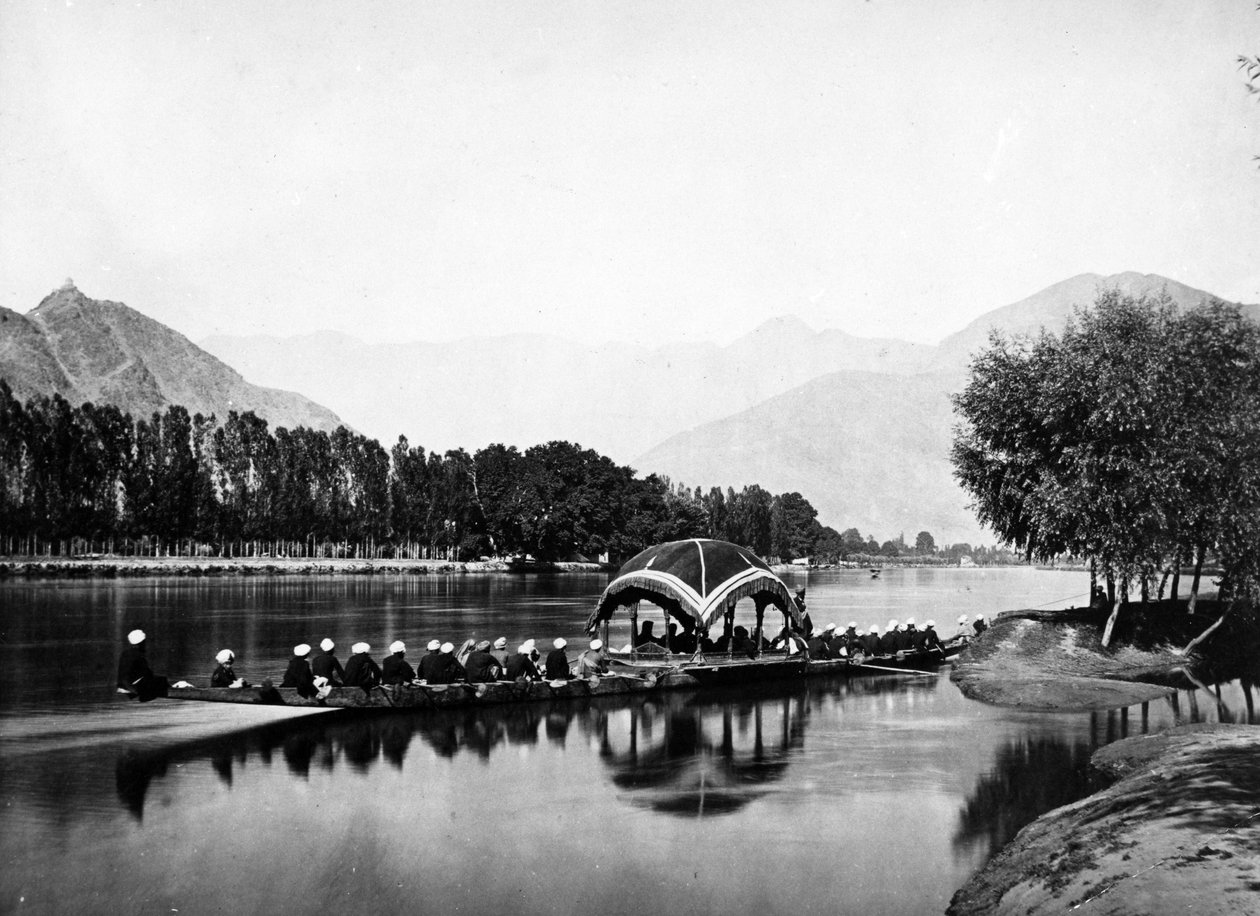 O barco do residente, Caxemira, c.1860s de Samuel Bourne