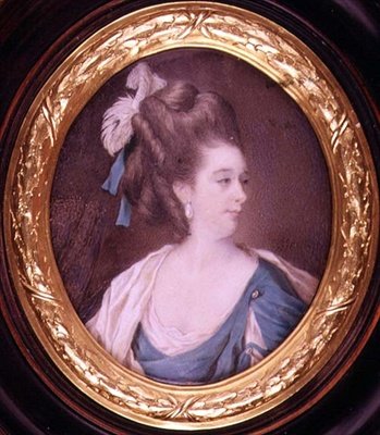 Sra Yates, uma atriz de 1776, (em miniatura) de Samuel Codes