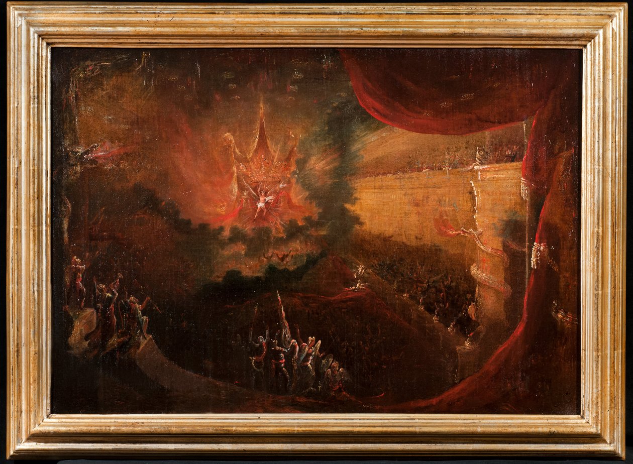 Satanás entronizado no inferno de Samuel Colman