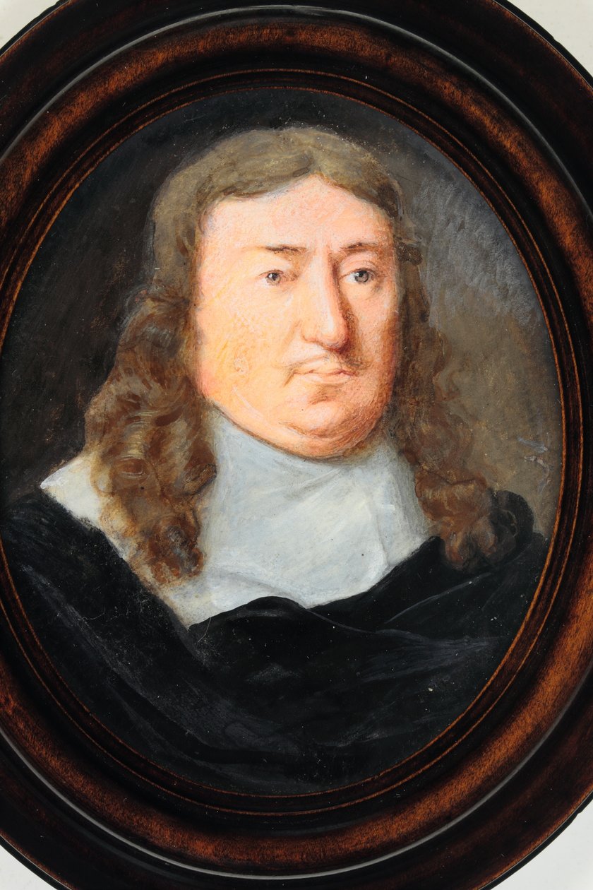 Um cavalheiro de casaco preto (wc a pergaminho) de Samuel Cooper